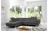 Rohová sedacia súprava Lotos, tmavo šedá látka, ľavý roh