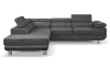 Rohová sedacia súprava Lotos, tmavo šedá látka, ľavý roh