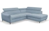 Rohová sedacia súprava Othello, tyrkysová látka, pravý roh