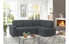 Rohová sedacia súprava Stilo, tmavo šedá látka, pravý roh