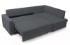 Rohová sedacia súprava Stilo, tmavo šedá látka, pravý roh