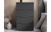 Nočný stolík/skrinka so 4 zásuvkami Smilla, výška 79 cm, grafitový