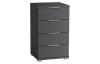 Nočný stolík/skrinka so 4 zásuvkami Smilla, výška 79 cm, grafitový