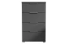 Nočný stolík/skrinka so 4 zásuvkami Smilla, výška 79 cm, grafitový
