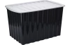 Úložný box s vekom 30x16 cm, čierny, recyklovatelný  plast