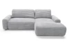 Rohová sedačka Cord, svetlo šedá štruktúrovaná látka, pravý roh