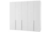 Šatníková skriňa New York D, 225 cm, biela/biely lesk
