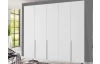 Šatníková skriňa New York D, 225 cm, biela/biely lesk