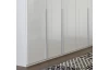 Šatníková skriňa New York D, 225 cm, biela/biely lesk