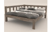 Rohová posteľ so zástenou vľavo Tema L 180x200 cm, šedý buk