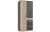 Šatníková skriňa Cariba, 90 cm, dub san remo/grafit