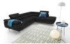 Rohová sedacia súprava Lotos, čierna tkanina, pravý roh