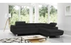 Rohová sedacia súprava Lotos, čierna tkanina, pravý roh