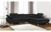 Rohová sedacia súprava Lotos, čierna tkanina, pravý roh