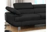 Rohová sedacia súprava Lotos, čierna tkanina, pravý roh