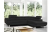 Rohová sedacia súprava Lotos, čierna tkanina, pravý roh