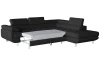 Rohová sedacia súprava Lotos, čierna tkanina, pravý roh