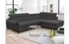 Rohová sedacia súprava Othello, tmavo šedá látka, pravý roh