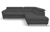 Rohová sedacia súprava Othello, tmavo šedá látka, pravý roh