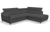 Rohová sedacia súprava Othello, tmavo šedá látka, pravý roh