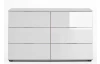 Zásuvková komoda New York D, biela / biely lesk
