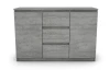 Komoda s 3 zásuvkami Carlos, šedý beton, 120 cm