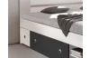 Posteľ s nočnými stolikmi Stefan 140x200 cm, biela/grafit