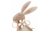 Dekoračná soška Zajac, kovový hnedý