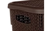 Úložný košík 6 l, hnedý, ratanový vzhĺad