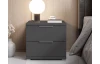 Nočný stolík s 2 zásuvkami Smilla, výška 43 cm, grafitový