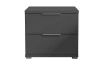 Nočný stolík s 2 zásuvkami Smilla, výška 43 cm, grafitový