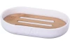 Miska na mydlo biela/bambus