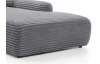 Rohová sedačka Cord, dymovosivá štruktúrovaná látka, pravý roh