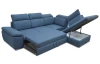 Rohová sedacia súprava Aldon, denimovo modrá tkanina, pravý roh
