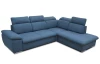 Rohová sedacia súprava Aldon, denimovo modrá tkanina, pravý roh