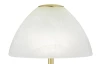 Stolná LED lampa Queen 24 cm, matná mosadz/biele sklo