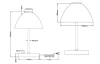 Stolná LED lampa Queen 24 cm, matná mosadz/biele sklo