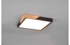 Stropné LED osvetlenie Meta 31 cm,drevo/čierny kov, hranaté