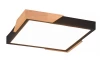 Stropné LED osvetlenie Meta 31 cm,drevo/čierny kov, hranaté