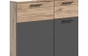 Široká komoda Mason 180 cm, dub/šedá