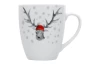 Hrnček Vianočný motív jeleň 300 ml, biely