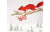 Vianočná obliečka na vankúš Zasnežená krajina s veveričkou, 45x45 cm