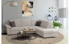 Rohová sedačka Rava, šedo-béžová látka, s rozkladom
