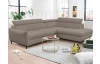 Rohová sedacia súprava Othello, světle hnědá látka, pravý roh