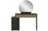 Toaletný stolík so zrkadlom Prismo, čierny/zlatý