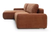 Rohová sedačka Cord, terracota štruktúrovaná látka, ľavý roh