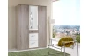 Šatníková skriňa so zrkadlom Click, 135 cm, dub sonoma/biela