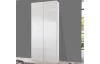 Šatníková skriňa New York D, 90 cm, biela / biely lesk