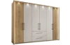 Šatníková skriňa Kanada, 300 cm, dub bianco/šedá