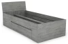 Posteľ so zásuvkami Carlos 90x200, šedý betón